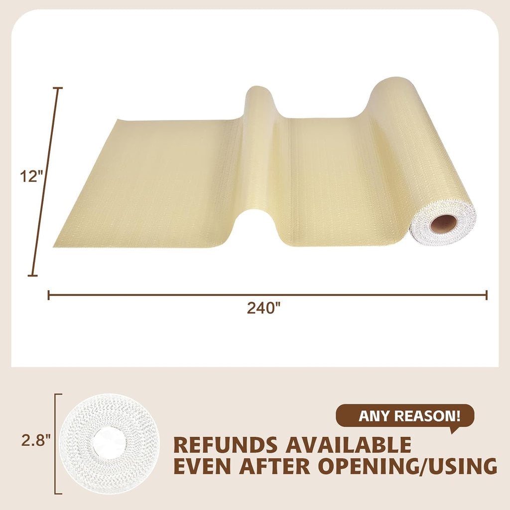 Shelf Liners for Kitchen Cabinets 12in x 30FT, Non Adhesive Drawer