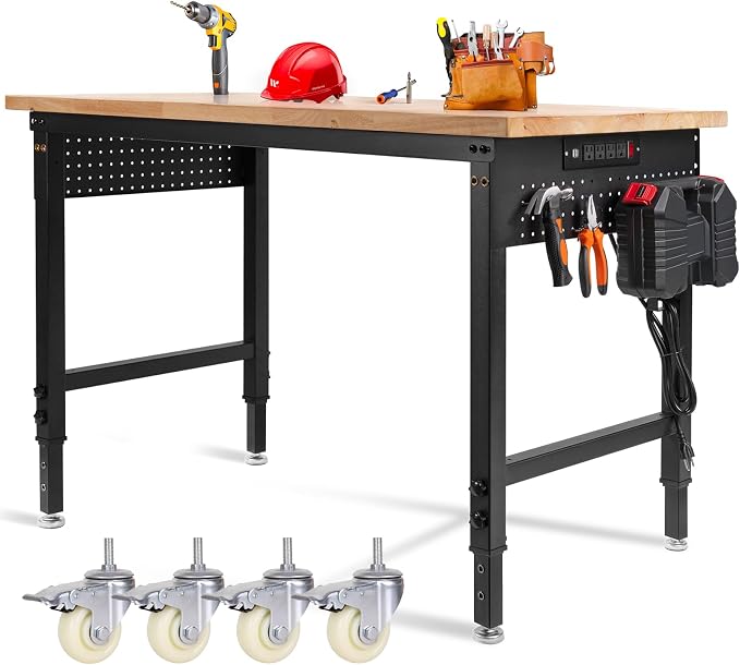 48" L×24”W Adjustable Workbench by MUWOOD