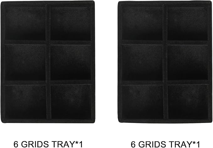 Frebeauty Small Jewelry Tray Set, Stackable Velvet Jewelry Organizer Tray - Image 2