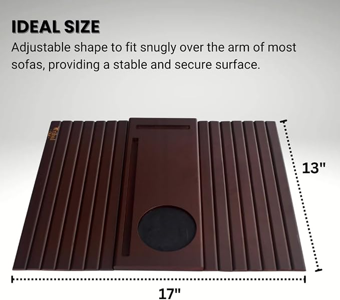 Bamboo Sofa Arm Tray, Couch Arm Table Caddy - Image 2