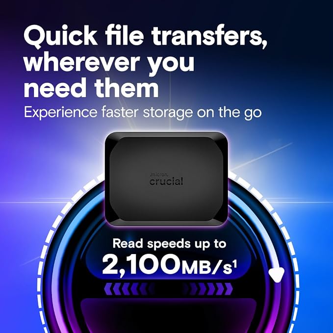 Crucial X10 4TB Portable SSD, USB 3.2 USB-C, External Solid State Drive - Image 3
