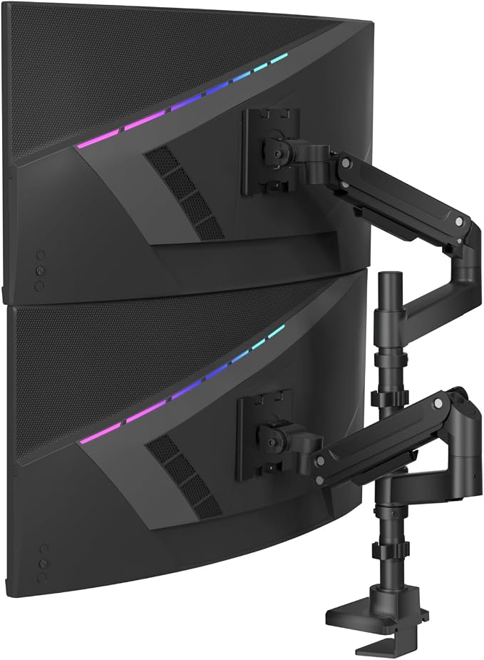 WALI Dual Monitor Mount for Ultrawide Heavy Duty Curved Monitor Stacking by WALI
