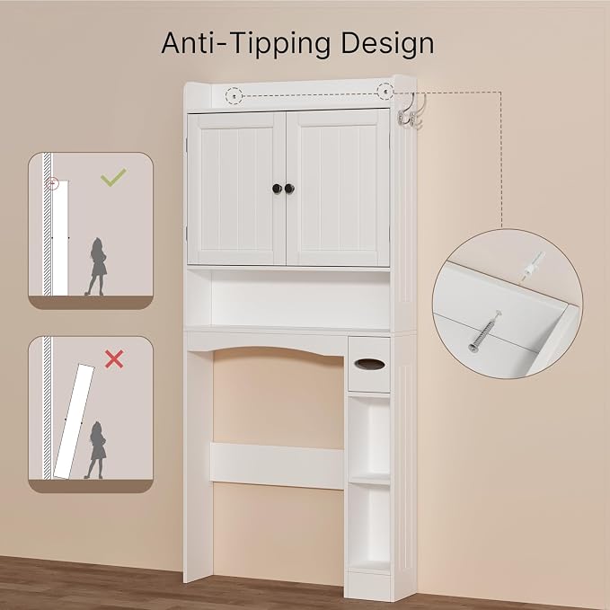 Ahomly Over The Toilet Storage Cabinet, 32.3" W Over Toilet Bathroom Organizer - Image 6