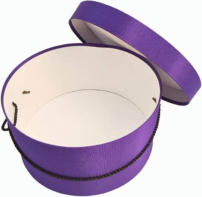 Sarah's Hat Boxes Classic Dark Purple Hat Box – 14.75" x 7.5" Handmade in USA – - Image 3