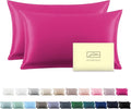 Silk Pillow Cases 2 Pack Soft Breathable and Sliky Queen Size Pillow Cases Set by Suatien