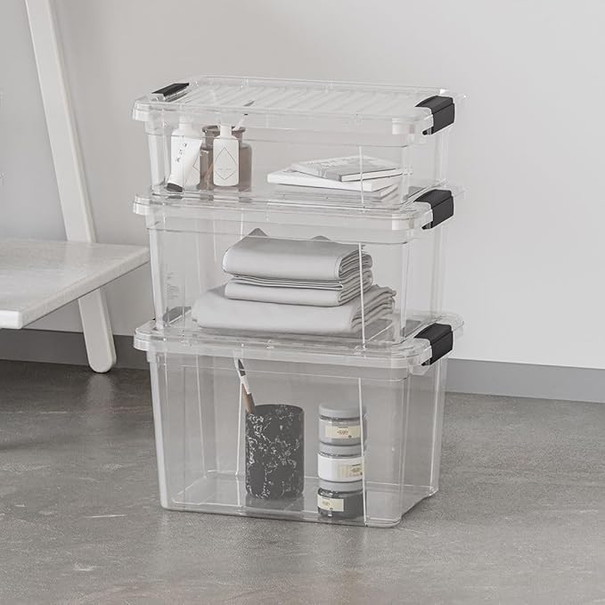 Superio Storage Bins with Lids- 6 Pack, 2.5 Qt Clear Boxes - Image 8
