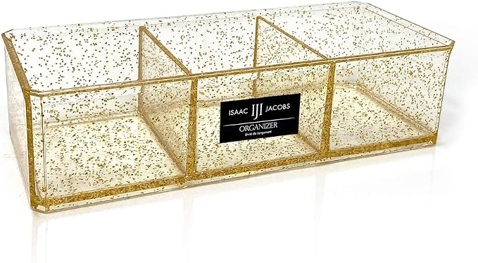 Isaac Jacobs Clear Acrylic 3 Section Organizer- Three Compartment Drawer Tray by IsaacJacobs