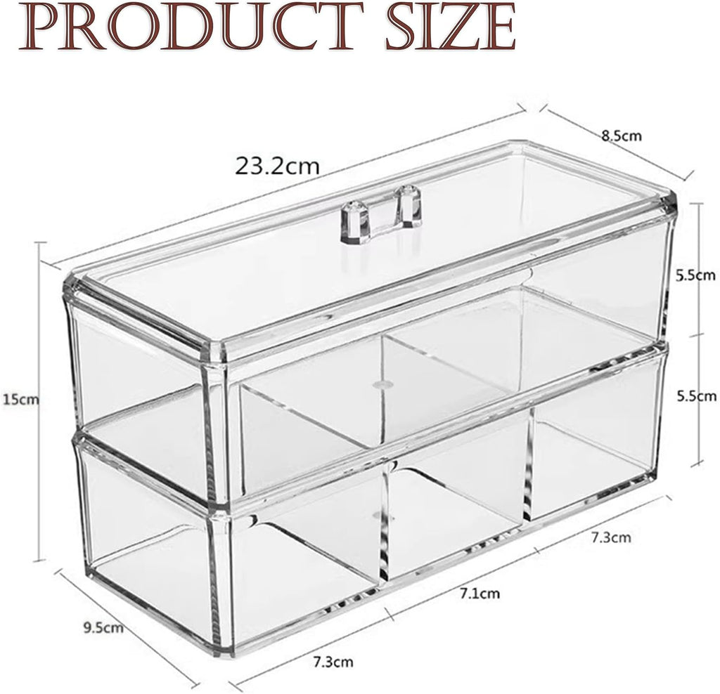 Hair Accessories Organizer for Girls - 2-Pack Clear Acrylic Stackable