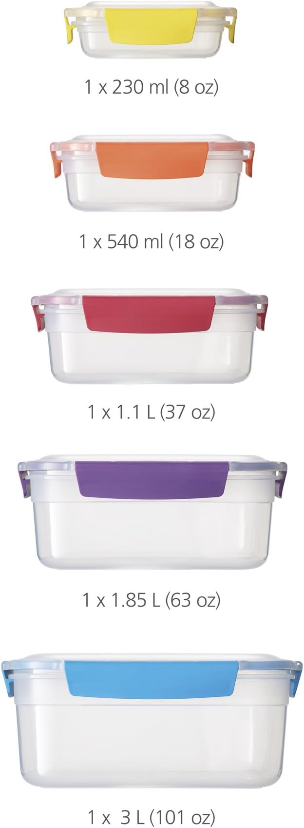 Joseph Joseph Nest Lock Plastic BPA Free Food Storage Container Set - Image 2