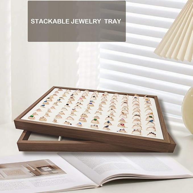 Large Jewelry Trays for Drawers Stackable Velvet Jewelry Display for Vendors - Image 6