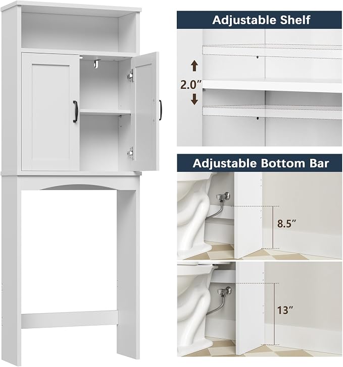 Over The Toilet Storage Cabinet, Over Toilet Storage Bathroom Organizer - Image 8