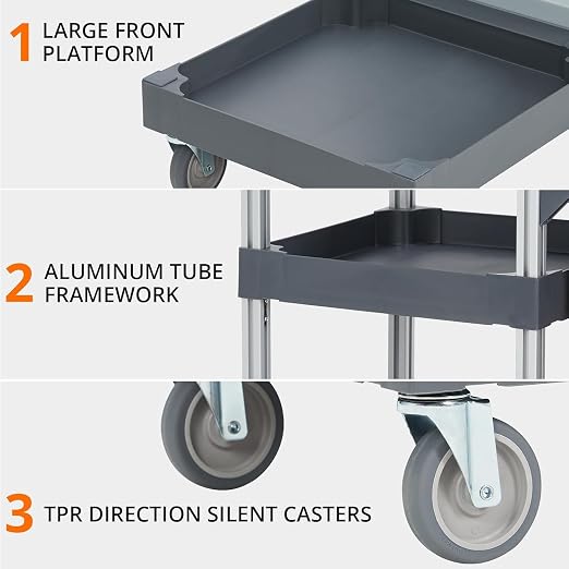 Commercial Housekeeping Utility Cart, Janitorial Cleaning Carts On Wheels - Image 3