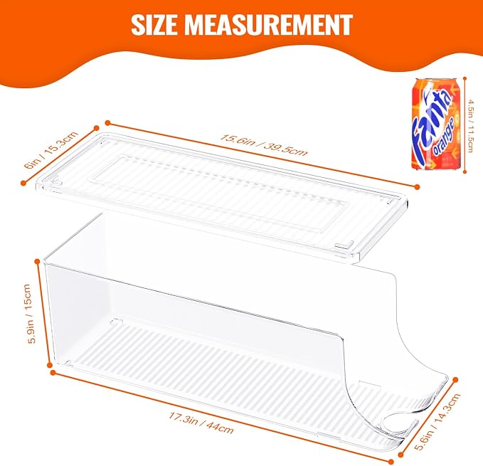 Soda Can Organizer for Refrigerator, Stackable Canned Food Pop Cans Container - Image 4