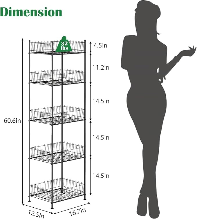5 Tier Water Bottle Organizer Rack Metal Free Standing Water Storage Rack - Image 2