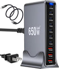650W USB C Fast Charger Block, 10 Port USB Charging Station, GaN Ⅲ Pro Double by Unknown
