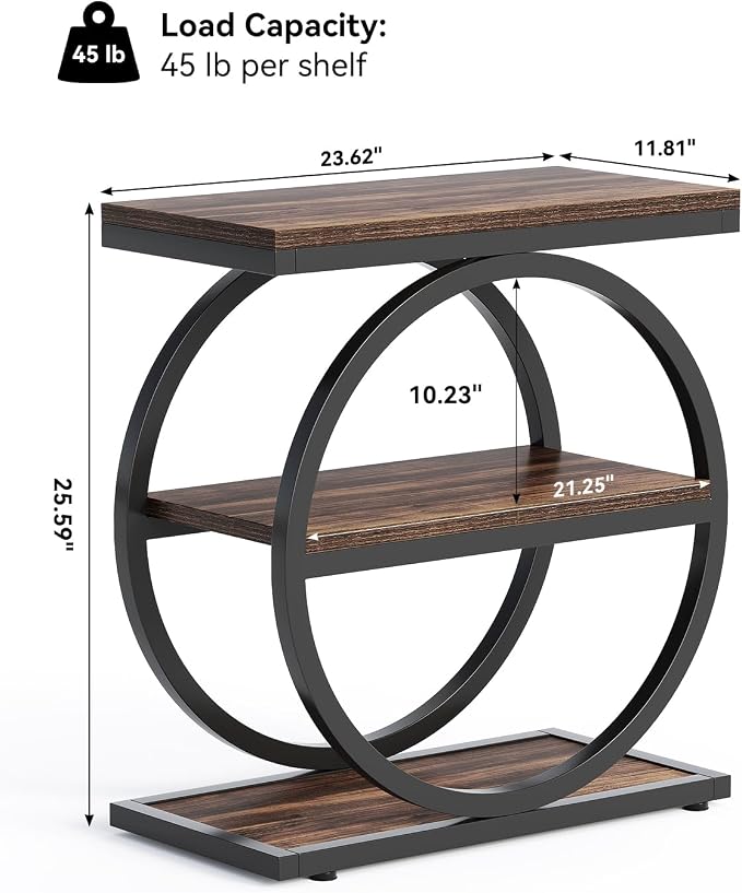 LITTLE TREE End Table, 3-Tier Side Table, Slim Sofa Side Table - Image 2