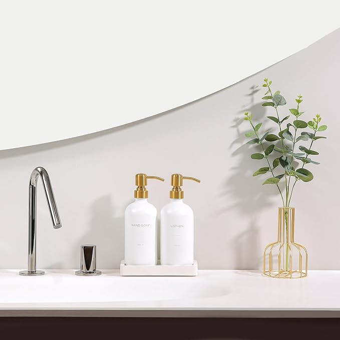 Gold Soap Dispenser Bathroom Set, Hand and Lotion Dispenser - Image 3