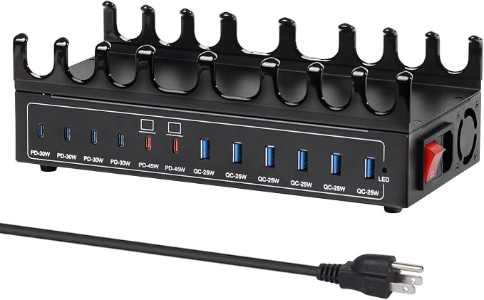 360W Charging Station for Multiple Devices, 12-Port USB C Charging Station by Unknown