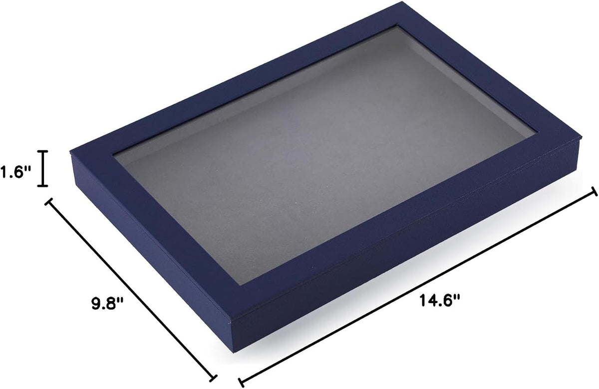 Dark Blue Jewelry Display Tray Ring Necklace Earring Bangle Organizer