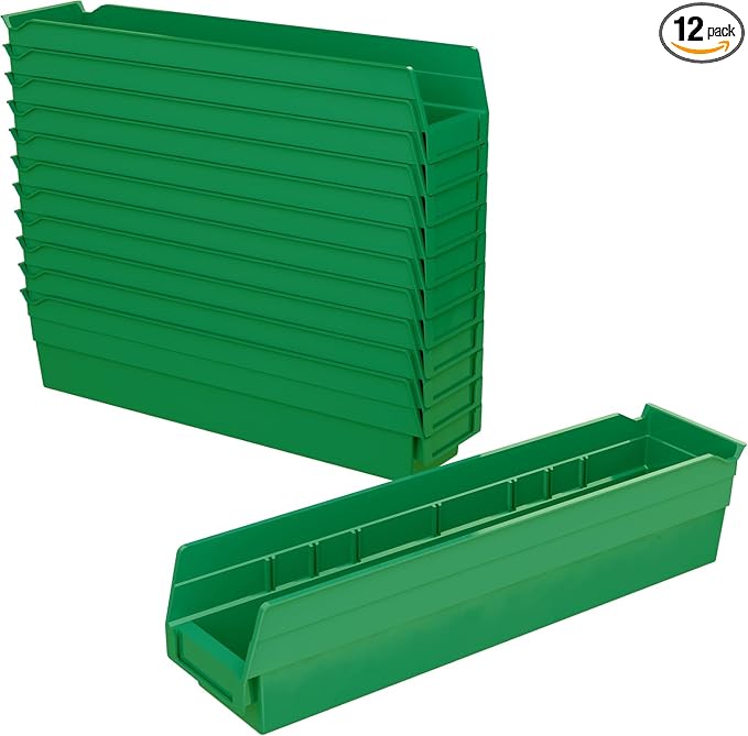 Akro-Mils 30128 Plastic Shelf Bins, Heavy Duty Storage Bins by Akro-Mils