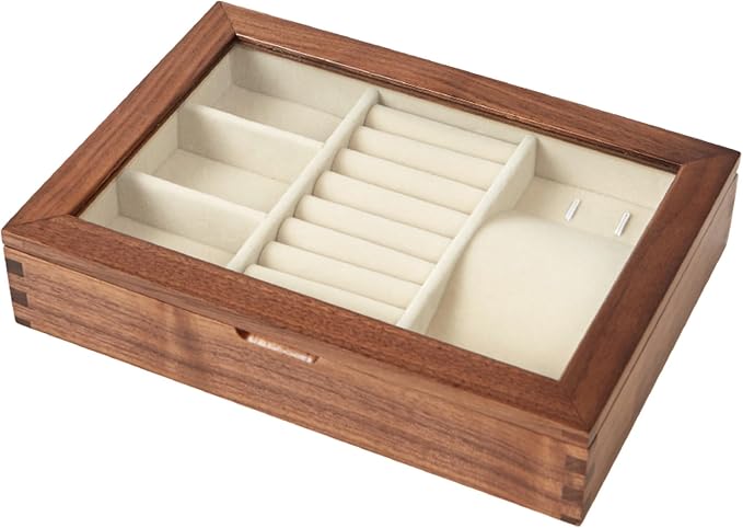 YESWOOD Jewelry Box Organizer, North America Black Walnut Wood Jewelry Boxes by YESWOOD