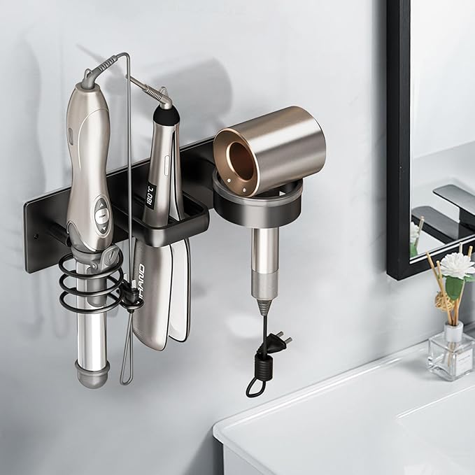 Hair Dryer Holder Wall Mounted, Blow Dryer, Curling Iron, Straightener Holder 3 - Image 3