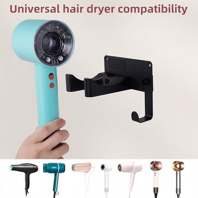 Hair Dryer Holder, Aluminum Alloy Blow Dryer Holder - Image 2