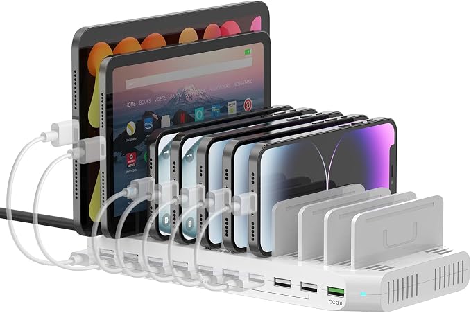 Multiple Device USB Charging Station, 10 Ports Charging Station by SuidekDirect