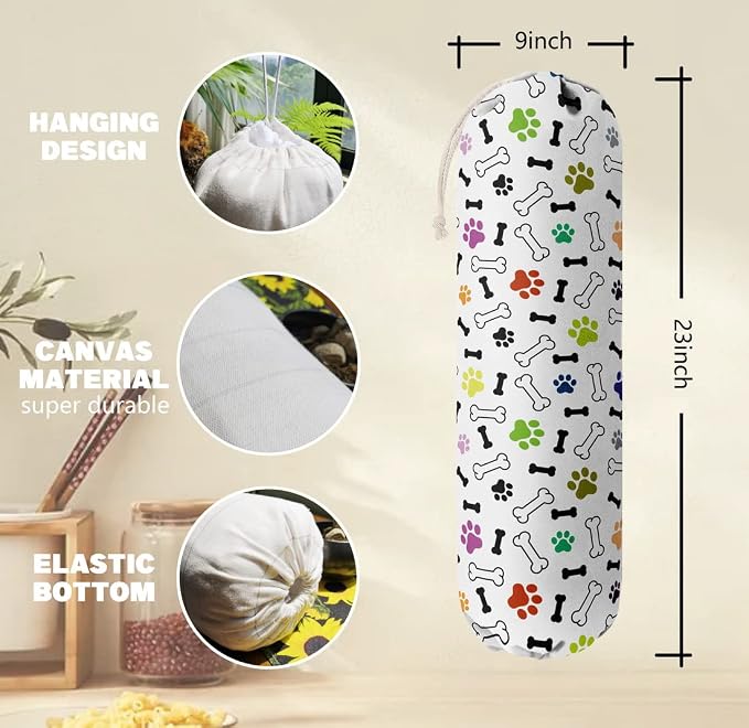 Dog Pattern Grocery Bags Holder & Organizer - Image 3
