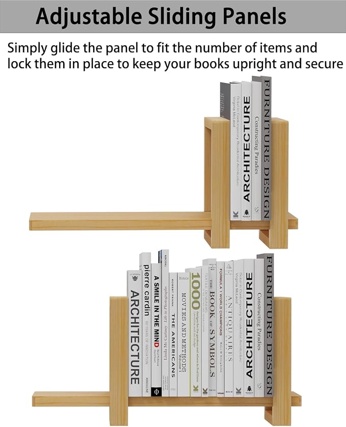 Adjustable Desktop Bookshelf, Retro Tabletop Bookshelf, Desk Shelf - Image 5