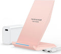 Wireless Charger with USB C Phone Charger, Qi Certified Charging Stand with 20W by NANAMI