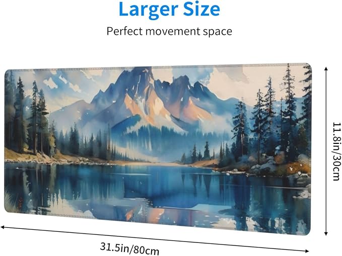 Gaming Mouse Pad, Large Non-Slip Rubber Base Mousepad, Keyboard Mouse Mat - Image 4