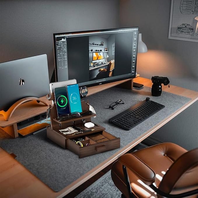 Wood Phone Docking Station for up to 3 Phones - Image 9