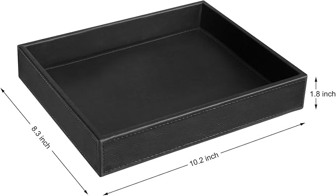 Vixdonos Valet Tray Nightstand Organizer Leather Catchall Tray - Image 2