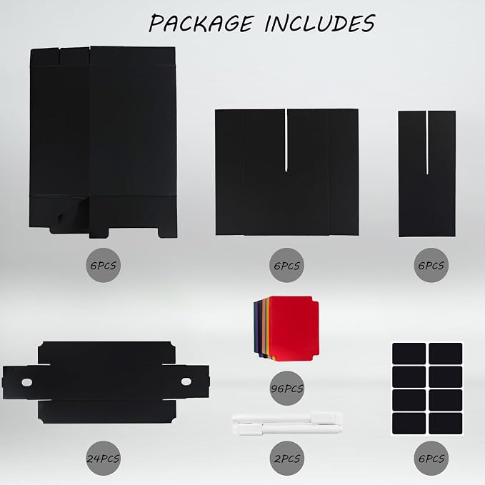 6 Sets Trading Card Storage Boxes, Includes 24-750 CT Boxes & 96 Dividers - Image 3