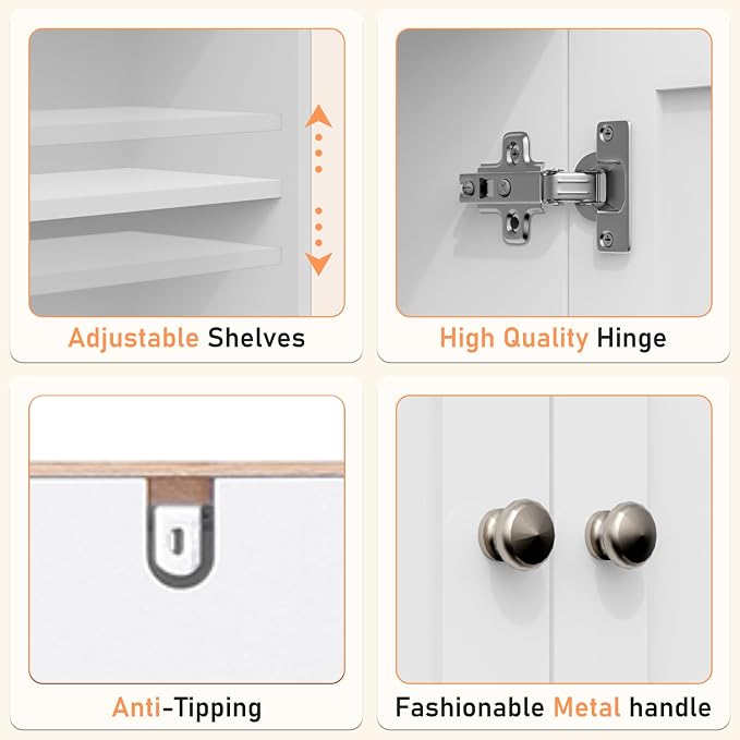 Over The Toilet Storage Cabinet, Behind Toilet Bathroom Organizer - Image 4