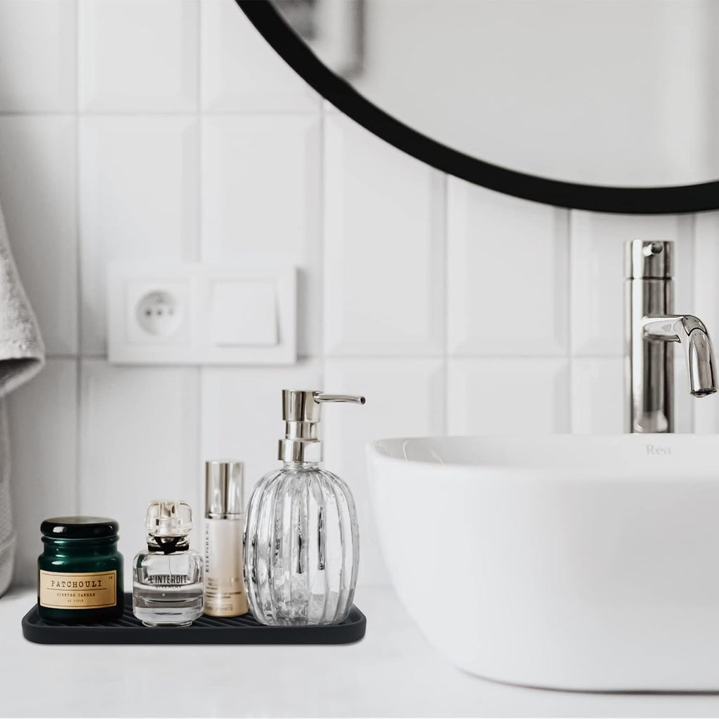 Silicone Organizer Tray, Soap and Sponge Holder for Kitchen Sink