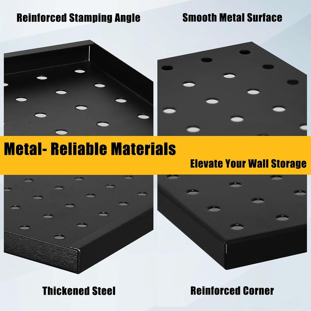 10 Pcs Metal Pegboard Panels, 16"x12" Heavy Duty Peg Boards for Garage