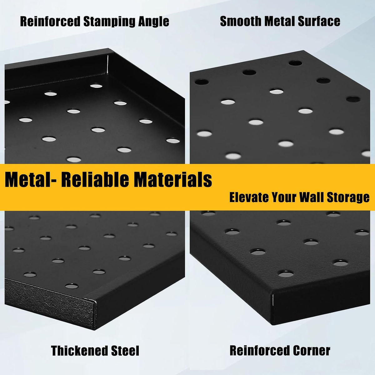 10 Pcs Metal Pegboard Panels, 16"x12" Heavy Duty Peg Boards for Garage