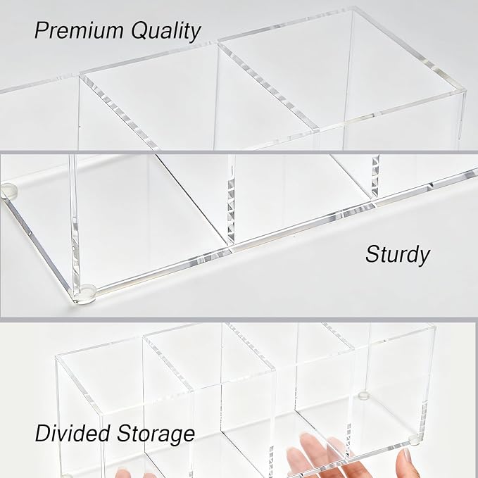 Clear Acrylic 4-Compartment Organizer Box, Large – Handcrafted, Eco-Friendly - Image 7