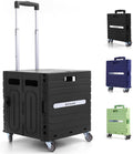 Folding Utility Cart Black Portable Rolling Crate Handcart Foldable