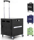 Folding Utility Cart Black Portable Rolling Crate Handcart Foldable Shopping by dotewe