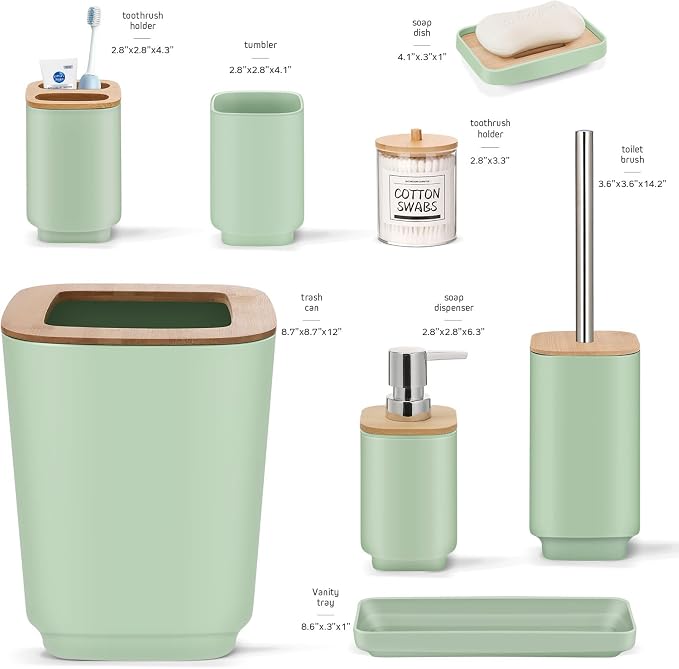 IMAVO Bathroom Accessories Set, 11 Pieces Bathroom Accessory Set, Trash Can - Image 5