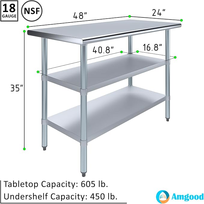 AmGood Stainless Steel Work Table - Image 3