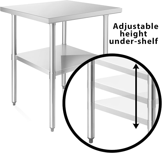 KUTLER Stainless Steel Table 24 x 24 Inches, NSF Heavy Duty Commercial Kitchen - Image 5
