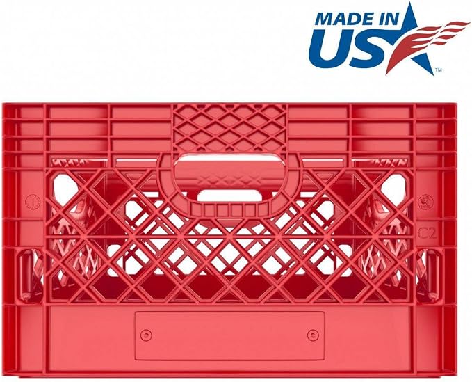 Heavy Duty Plastic Storage Milk Crates, Stackable Utility Organizer Bins - Image 2