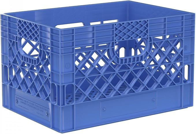 Heavy Duty Plastic Storage Milk Crates, Stackable Utility Organizer Bins - Image 8