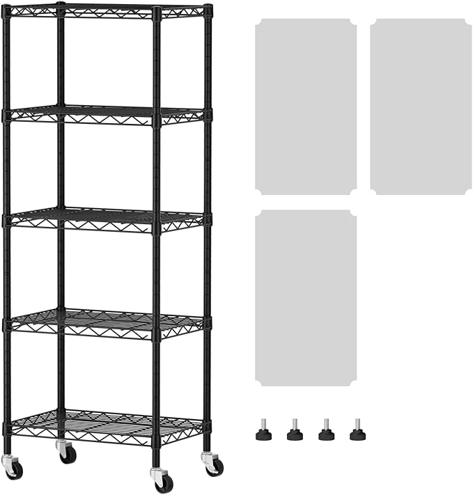 SINGAYE 5 Shelves Storage Shelf Wire Closet Bathroom Organizers Metal Pantry by SINGAYE