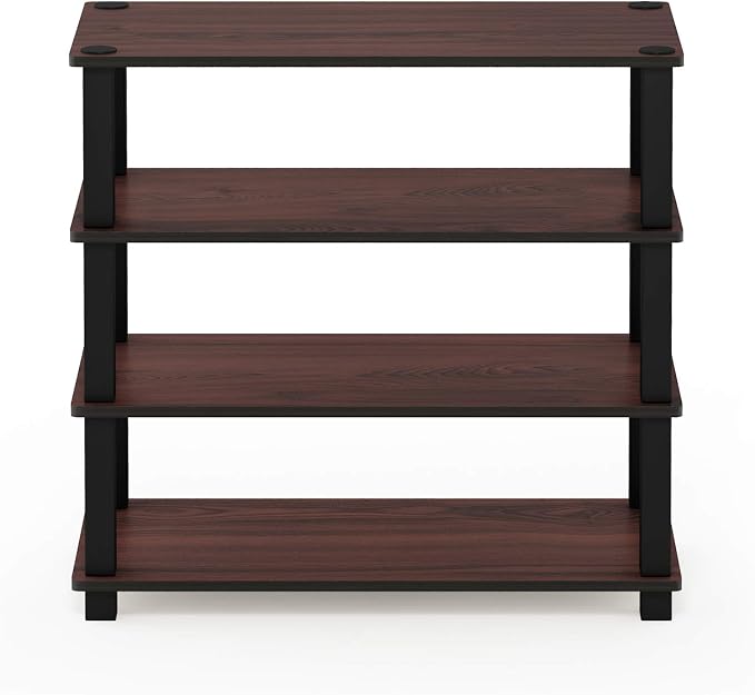 Furinno Turn-S-Tube 4-Tier Shoe Rack, Dark Cherry/Black - Image 6