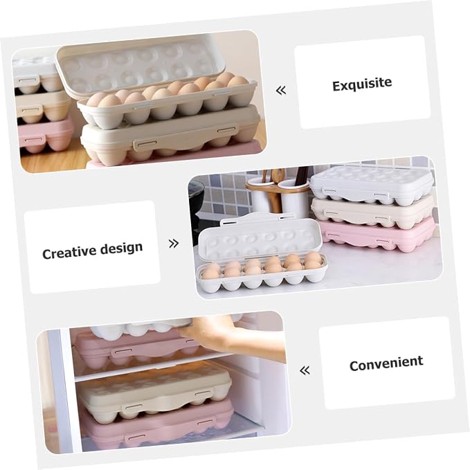 2pcs Egg Fridge Organizer with Lids Stackable Egg Storage Box - Image 7